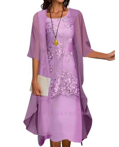 Two Piece Set Maxi Dress for Womens Chiffon Cardigan Wedding Guest Floral Print Midi Dresses