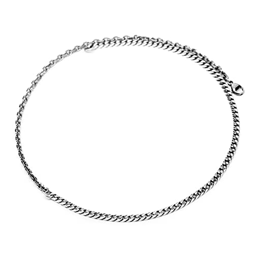 Collier Hip-Hop 4MM Homme double chaîne en argent KnSam