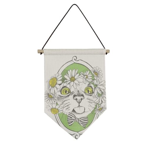 Bannière chat en toile avec nœud élégant pour sublimer votre décoration murale