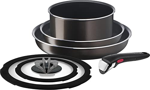 Comparison: Best Tefal Pans Set Detachable Handles 11 Tefal L16690 Tifal Handle Removable Pot Frying Pan Set, 6-Piece Set, Compatible with Gas Fire, Ingenio Neo French Roast, Non-Stick Brown
