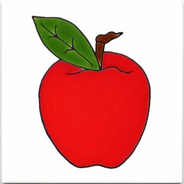 Fruits-VEGETBLES-TRIVETS-Wall PLAQUES-Apple Tile by Besheer Art Tile, Bedford, New Hampshire, U.S.A.