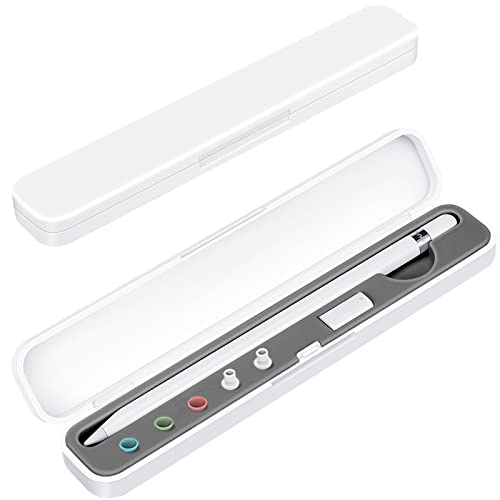 CASEBOT Stifthalter Hülle Kompatibel mit Apple Pencil Pro/USB-C Apple Pencil 2./1. Generation Tragbar Stylus Aufbewahrungsbox für Apple Pencil & Zubehör Grau