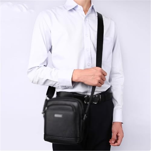 Rectangle Crossbody Messenger Bag, Leather, Vintage Business Sport Travel Shoulder Bag, Waterproof, Multifunctional, for Men4