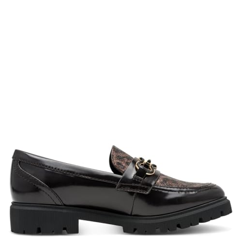 s.Oliver Damen Loafer mit Zierschnalle Elegant, Mehrfarbig (Brown Leo), 39 EU