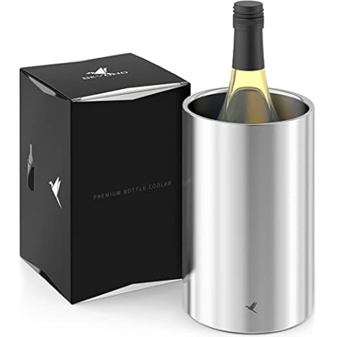 beyond Flaschenkühler für Wein, Champagner und Sekt Flaschen I Doppelwandiger Edelstahl Sektkühler Cover