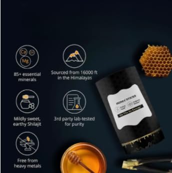 Palitos de miel orgánica - Paquetes de miel ideales para hombres - Miel orgánica y azafrán para aumentar la energía, el apoyo inmunológico y la vitalidad - Promueve la absorción