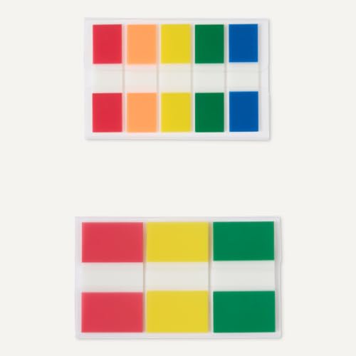 Amazon Basics Flags and Tabs Combo, 0.94 inch Wide (240 pcs) and 0.47 inch Wide (400 pcs), Rectangular, Assorted Colors, 640 Count - image 4
