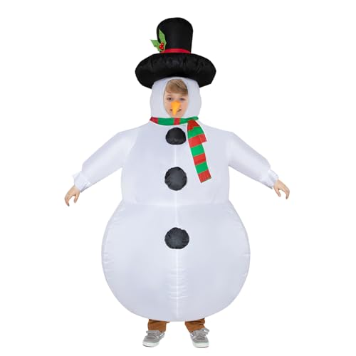 Disfraz Inflable de Muñeco de Nieve para Navidad y Fiesta miniatura 1
