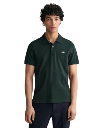 GANT Herren Reg Shield Pique Polohemd, Tartan Green, 3XL EU – Ansicht 1