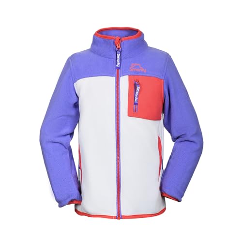 SMONTY Kinder Fleece Jacke weiche warme Layering-Jacke mit Reißverschluss leichte Jacke für Jungen und Mädchen(WOLKENWEIß 14)