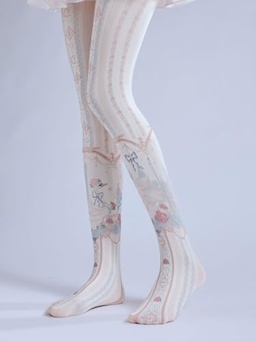 Image of Sahabowi Women's Sheer Tights, Digital Print Designs Stockings