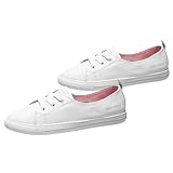WESIEVYA Zapatillas Casuales Flattie para Mujer Ultraligeras y Transpirables Diseño Cómodo de Punta Redonda Talla EU Verano Color Blanco y Rosa