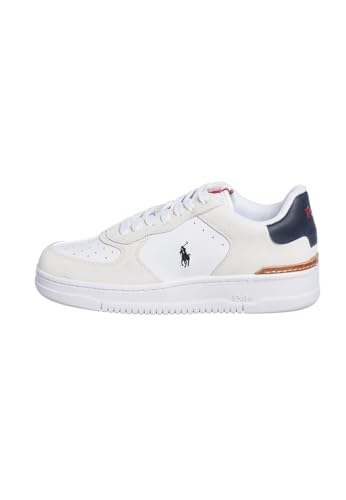 Zapatillas Ralph Lauren para hombre, modelo Sneakers 809891794001, fabricadas en piel. Blanco, Color blanco., 42 EU