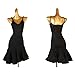 JRUIA Women's Suspenders Latin Dance Performance Dresses Salsa Ballroom Skirt Tango Cha Cha Outfits Samba Training Clothes,Black,L