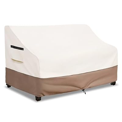 SoloToo Outdoor Couch Cover Waterproof Heavy Duty Patio Furniture Covers, 76W x 32.5D x 33H Inches 3 Seater Outdoor Sofa Cover (Beige)