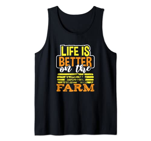 Funny Farmer Gift Rancher Farming Life is Better On The Farm Camiseta sin Mangas