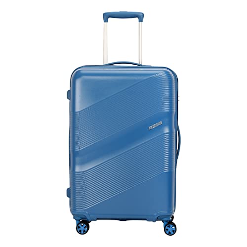 Image of American Tourister Polypropylene Krypton 69 Cms Polycarbonate Hardsided Medium Spinner 8 Wheels Check-In Luggage | Suitcase | Trolley Bag, Blue,Large