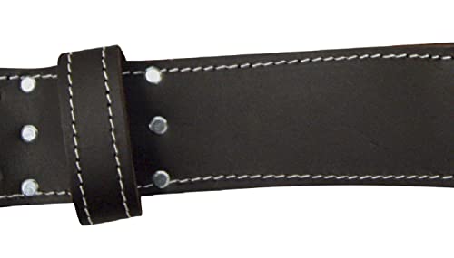 McGuire-Nicholas Men's Standard 29"-46" Leather Work Belt, Dark Brown, 3"4