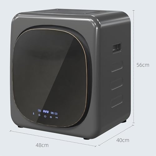 Miniatura 7 de Homcom Mini Secadora Con Pantalla Táctil Led De 6 Programas 4 Kg Hasta 60 , 800w Independiente Montable En Pared Secadora De Extracción De Aire Con Protección Contra Sobrecalentamiento Secadora De