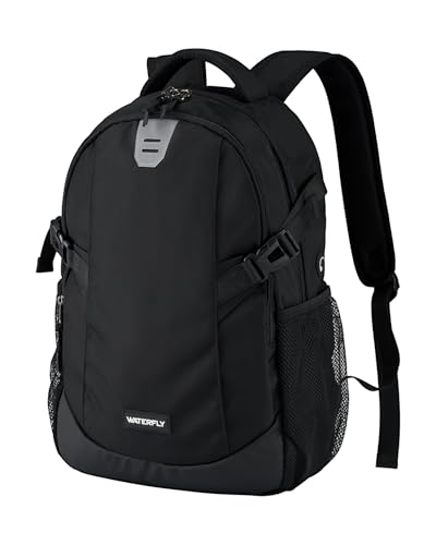 WATERFLY Small Casual Travel Backpack: 20L for Men Women Work Commuter Everyday EDC Daypack Hiking Gym Sport Workout Black