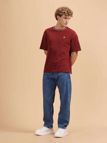 Image of WROGN Men's 100% Cotton Mid-Rise Jeans | Loose Fit