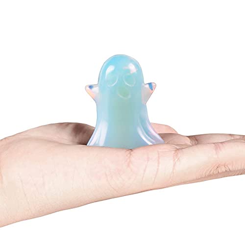 Artistone Crystal Ghost Statue 2 Inch Natural Gemstone Hand Carved Opalite Crystal Figurine Reiki Healing Stone Sculpture For Halloween Home Mantel Decoration #TOP3