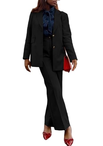 LROSEY Womens Cool Hues Pant Suits 2 Piece Outfits Blazers Suit Pants Sets for Business Casual Teacher Work