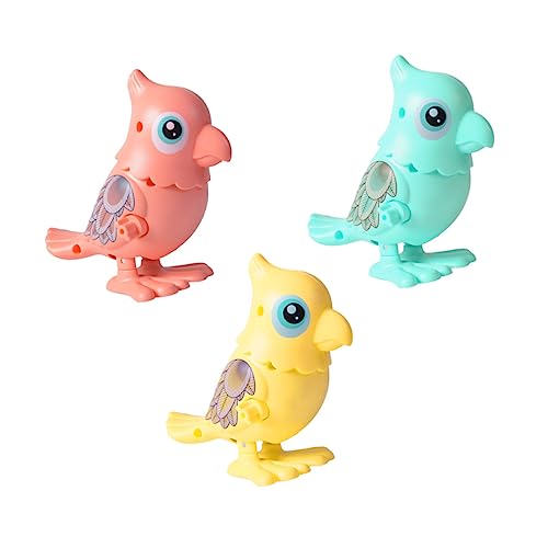 ibasenice 3 Piezas De Juguete De Loro Saltador Juguetes De Pascua con Mecanismo De Relojería Juguetes De Pollitos De Cuerda Juguetes De Cumpleaños Juguetes De Pollo para Pollitos Juego