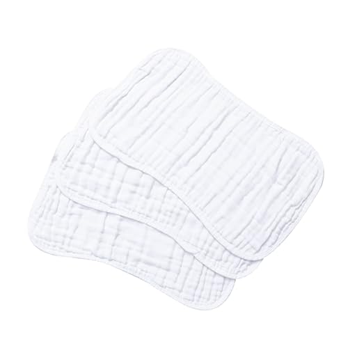 3Pcs Burp Cloths Soft Gauze Towel Shoulder Pad for Milk Spitting Easy to Clean and Convenient for Go Use Burping Bibs White