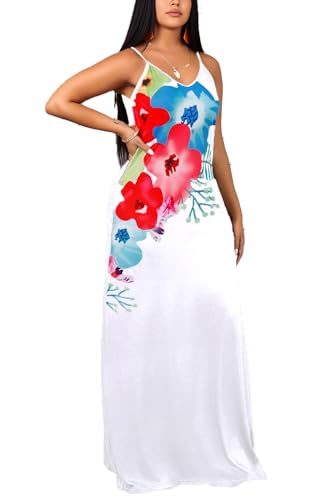 Image of SheKiss 2026 Women's Casual Summer Floral Long Maxi Dresses Floor Length Sleeveless Plus Size Sundresses