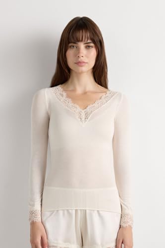 Woman's Ultralight Cashmere Lace Long Sleeve Shirt2