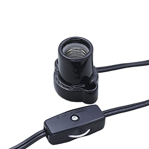エルパ(ELPA) コード付ソケット 電球 125V 3A E17 約1.5m KP-M1715H(BK)
