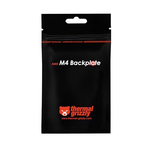 Image of Thermal Grizzly AM5 M4 Backplate - Extends Cooler Compatibility for AMD AM5 Motherboards - Optional mounting Plate to Replace The Original AM5 Backplate