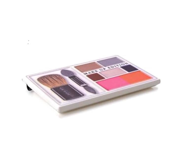 Original Royal Box White Make-Up Compact 8 Compartment Snuff Wallet Box with Built in 3 Metal Alloy Straw