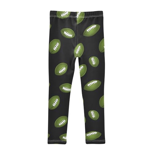Green Football A Girls Leggings Athletic Pants Tights Stretch Bottom2