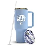 Sorority Shop Alpha Delta Pi - Vaso de 40 onzas con asa, vasos para mejores amigas para mujeres, bonito vaso grabado de hermandad, vasos aislados para mantener tus bebidas frías o calientes durante