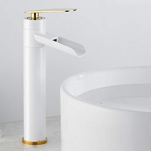 Robinet mitigeur cascade noir contre les éclaboussures de lavabo de bain - 2