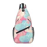 FHEBNDS Bolsa bandolera de algodón de azúcar para hombres y mujeres, bolsa cruzada para el pecho, mochila de viaje, senderismo, mochila al aire libre, Negro -, Talla única, Mochilas Sling
