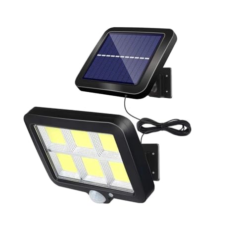 Image of Solar Wall Light with Motion Sensor, 120 LED Outdoor Security Light, No Wiring Required, Separate Solar Panel & 5M Cable, IP65 Waterproof, 3 Lighting Modes for Garden, Porch, Gate & Pathway