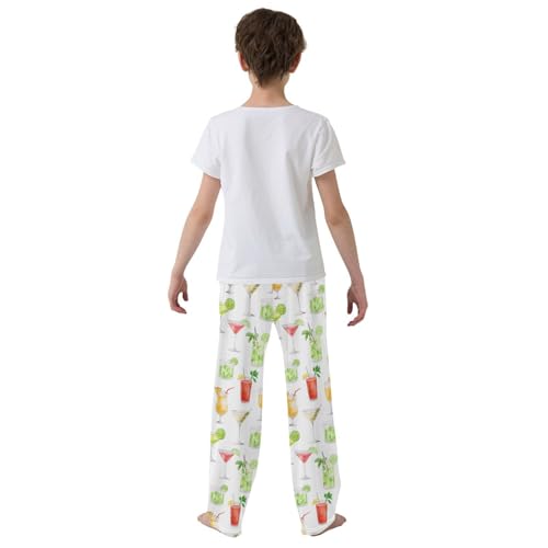 ZZKKO Cocktails Watercolor Boys Pants for Kids Jogger Pants with Pockets S-XL3