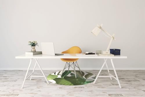 Tapis de chaise ø100 cm protège-sol imperméable en PVC - 5