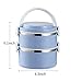 Themral Lunch Box, Arderlive Stackable Insulated 18/8 Stainless Steel Lunch Container With Denim Lunch Bag, Portable & Leakproof. (ZFK-2BLUE)