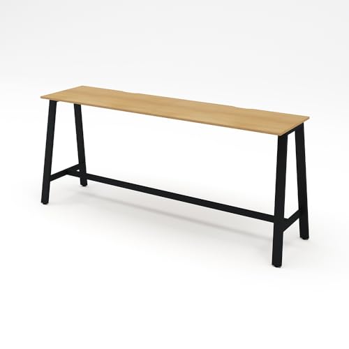 【メーカー配送・設置・組立】 プラス Garage MR フリースタイルデスク ハイカウンターデスク スタンダード天板 幅240 奥行60 高さ100cm 片面タイプ 天板ナチュラル/脚ブラック MR-2406SLH-H 698767