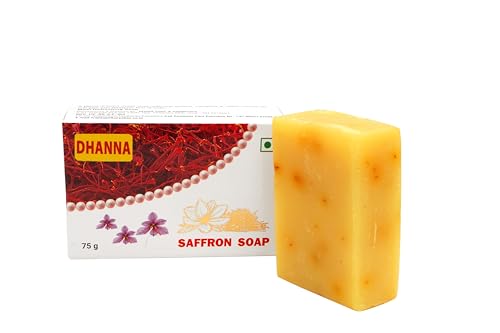 Image of Hand Made Real Kesar Bath soap for Unisex, Best for All types of skin, Saffron soap for fairness and skin whitening combo offer (buy 4 get 1 free)) 75g