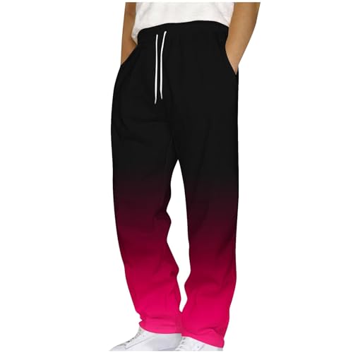 Finelylove Sweatpants for Men Gradient Baggy Joggers Pants Heavyweight Open Bottom Fleece Athletic Jogging Fall Winter