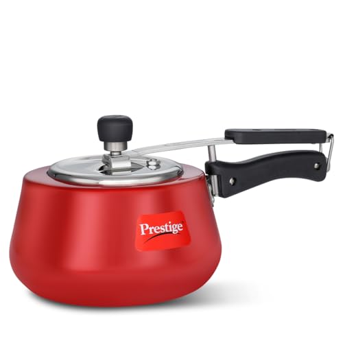 Prestige Nakshatra Cute Red Duo Svachh Aluminium Inner Lid Pressure Cooker 3.0 Litre (Powder Coated), Medium (10765), 3 Liter