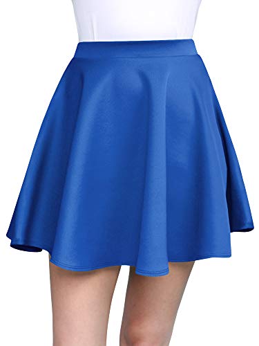 Womens Basic Versatile Stretchy Flared Casual Skater Skirt3