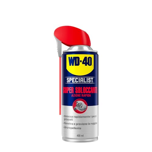 WD-40 - Specialist - Super Sbloccante - Azione Rapida - Ideale per grippaggio e ossidazione - Idrorepellente per prevenire la ruggine - Spray Doppia Posizione - Per tutti i metalli - NSF H2-400ml
