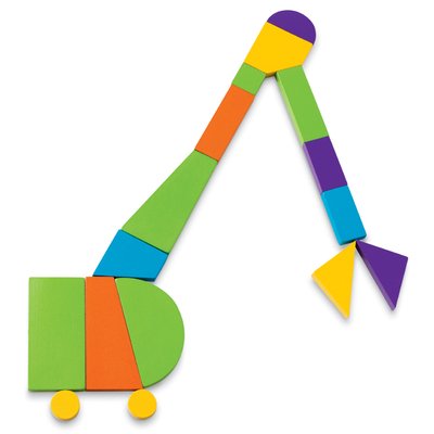 MindWare Imagination Magnets - Imaginative play with magentic shapes - 42 wooden blocks 50 full-color puzzle cards