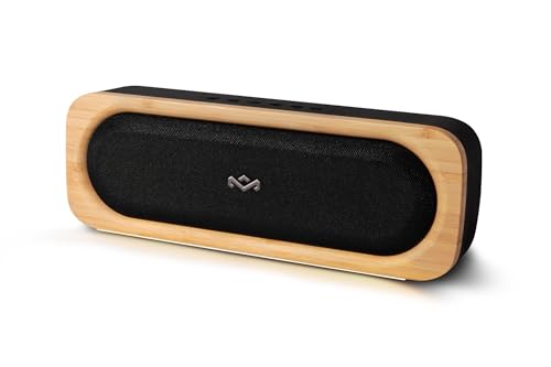 Marley House of Get Together Go Tragbare Musikbox Bluetooth Lautsprecher - Nachhaltig gefertigte 30W Bluetooth Box mit 20h Akku, IP67 wasserdicht, 3 EQ-Modi, Aux-Eingang & Flaschenöffner, Black